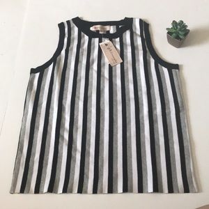 BOLD STRIPED SLEEVELESS KNIT top / Shell / tank / sleeveless